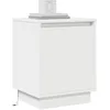 Image de vidaXL Cabinet de Chevet Blanc 39 x 34.5 x 50 cm Bois d'ingénierie, Table de Nuit élégante, Meuble Moderne, Rangement Polyvalent, Style Minimaliste, Parfait pour la Chambre.