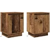 Image de vidaXL Cabinet de Chevet avec 2 pcs Bois Ancien 39 x 34.5 x 50 cm, Table de Nuit élégante, Meuble Moderne, Rangement Polyvalent, Style Minimaliste, Parfait pour la Chambre.