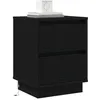Image de vidaXL Cabinet de Chevet avec Noir 39 x 34.5 x 50 cm Bois d'ingénierie, Cabinet de Nuit Moderne, Rangement Compact, Table Organisateur Fonctionnelle, Meuble Minimaliste