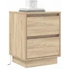 Image de vidaXL Cabinet de Chevet avec tiroir Chêne Sonoma 39 x 34.5 x 50 cm, Cabinet de Nuit Moderne, Rangement Compact, Table Organisateur Fonctionnelle, Meuble Minimaliste