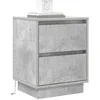 Image de vidaXL Tables de Chevet avec lumières LED 2 pcs Gris béton 39x34,5x50 cm