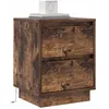 Image de vidaXL Cabinet de Chevet avec 2 pcs Chêne fumé 39 x 34.5 x 50 cm, Cabinet de Nuit Moderne, Rangement Compact, Table Organisateur Fonctionnelle, Meuble Minimaliste