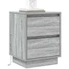 Image de vidaXL Cabinet de Chevet avec Gris 39 x 34.5 x 50 cm Bois d'ingénierie, Cabinet de Nuit Moderne, Rangement Compact, Table Organisateur Fonctionnelle, Meuble Minimaliste