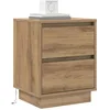 Image de vidaXL Cabinet de Chevet avec 2 pcs chêne Artisanal 39 x 34.5 x 50 cm, Cabinet de Nuit Moderne, Rangement Compact, Table Organisateur Fonctionnelle, Meuble Minimaliste