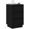 Image de vidaXL Cabinet de Chevet avec tiroir Chêne Noir 39 x 34,5 x 65 cm, Table de Chevet Moderne, Meuble Compact, Support rectangulaire, Bois, USB, Rangement Pratique