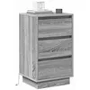 Image de vidaXL Cabinet de Chevet Gris 39 x 34,5 x 65 cm Bois d'ingénierie, Table de Chevet Moderne, Meuble Compact, Support rectangulaire, Bois, USB, Rangement Pratique