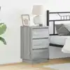 Image de vidaXL Cabinet de chevet Gris 39 x 34,5 x 65 cm Bois d'ingénierie