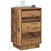 Image de vidaXL Cabinet de Chevet avec tiroir Bois Ancien 39 x 34,5 x 65 cm, Table de Chevet Moderne, Meuble Compact, Support rectangulaire, Bois, USB, Rangement Pratique
