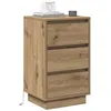 Image de vidaXL Cabinet de Chevet avec tiroir Chêne Artisanal 39 x 34,5 x 65 cm, Table de Chevet Moderne, Meuble Compact, Support rectangulaire, Bois, USB, Rangement Pratique