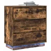 Image de vidaXL Cabinet de Chevet avec tiroir Chêne fumé 71 x 34,5 x 75 cm, Table de Nuit Moderne, Meuble Compact, Armoire rectangulaire pour Le Rangement en Chambre Urbaine