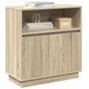 Image de vidaXL Buffet avec LED Chêne Sonoma 71 x 34.5 x 75 cm, Rangement Salle à Manger, Buffet rectangulaire, Espace généreux, éclairage intégré, Design Moderne, Meuble Polyvalent, Affichage à