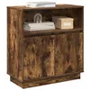 Image de vidaXL Buffet LED Chêne fumé 71 x 34,5 x 75 cm Bois d'ingénierie, Buffet Moderne, Design rectangulaire, Rangement pour Salon, fonctionnalités Lumineuses, Meuble Pratique