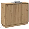 Image de vidaXL Buffet avec LED en chêne Artisan, 90x32x75 cm, en Bois aggloméré