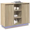 Image de vidaXL Buffet LED Chêne Sonoma 90 x 32 x 75 cm Bois d'ingénierie