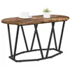 Image de vidaXL Table Basse Chêne fumé 80 x 40 x 40.5 cm, Table Basse Ovale, Design Moderne, Bois d'ingénierie, Chic pour Salon, Solide et stylée