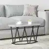 Image de vidaXL Table basse Gris 80 x 40 x 40.5 cm Bois d'ingénierie et métal