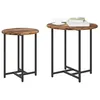 Image de vidaXL Ensemble de Tables d'appoint 2 pcs Chêne fumé et Noir, Table d'appoint Ronde Industrielle, Ensemble Moderne, Meubles compacts et écolos pour Salon
