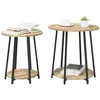 Image de vidaXL Ensemble de Tables d'appoint 2 pcs Chêne Sonoma et Noir, Table d'appoint Ronde Moderne, Set Compact pour Le Salon, Meuble Durable, déco Urbaine