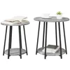 Image de vidaXL Ensemble de Tables d'appoint 2 pcs Gris Sonoma et Noir, Table d'appoint Ronde Moderne, Set Compact pour Le Salon, Meuble Durable, déco Urbaine