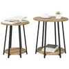 Image de vidaXL Ensemble de Tables d'appoint 2 pcs Chêne Artisanal et Noir, Table d'appoint Ronde, Style Industriel, Durable, pour Salon, Meuble d'accent Polyvalent à l'intérieur