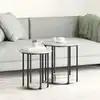 Image de vidaXL Ensemble de tables d'appoint avec étagère 2 pcs Gris