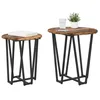 Image de vidaXL Ensemble de Tables d'appoint 2 pcs Chêne fumé et Noir, Table d'appoint Ronde, Style Industriel, Pratique pour Salon, déco Urbaine, Meuble Multifonction