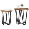 Image de vidaXL Ensemble de Tables d'appoint 2 pcs Bois Ancien et Noir, Table d'appoint Ronde, Style Industriel, Pratique pour Salon, déco Urbaine, Meuble Multifonction