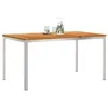 Image de vidaXL Tableàmanger Marron 150 x 90 x 75 cm Bois de Teck Massif, Table de Jardin d'extérieur en Bois, Design Moderne pour Repas en Famille, prête pour Le Temps changeant