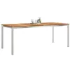Image de vidaXL Tableàmanger Marron 200 x 90 x 75 cm Bois de Teck Massif, Table de Jardin d'extérieur en Bois, Design Moderne pour Repas en Famille, prête pour Le Temps changeant