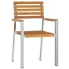 Image de vidaXL Chaise de Jardin 4 pcs Huile Naturelle Bois d'Acacia Massif, Jardin et Terrasse, Mobilier extérieur Moderne, Chaise en Acier Inoxydable, Confort pour Tous en extérieur