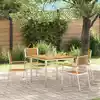Image de vidaXL Chaise de jardin 4 pcs Marron Bois de teck massif