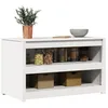Image de vidaXL Armoire de Cuisine Blanc 106 x 55 x 64 cm Bois de pin Massif, Cabinet de Rangement Moderne, Design rectangulaire, Bois Massif Solide, Solution compacte, Beige, Multifonctionnel