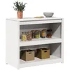Image de vidaXL Armoire de Cuisine Blanc 106 x 55 x 92 cm Bois de pin Massif, Armoire de Cuisine Pratique, unité de Rangement rectangulaire, Organisateur Durable, Solution d'étagères Moderne