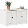 Image de vidaXL Armoire de Cuisine Blanc 106 x 55 x 64 cm Bois de pin Massif, Armoire de Cuisine rectangulaire Moderne, en pin résistant, Solution Gain de Place pour Votre ameublement.