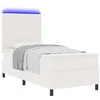 Image de vidaXL Lit à Ressort LED avec tête de lit Crème et Blanc 100 x 200 cm