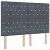Image de vidaXL Tête de lit avec tête de lit Gris foncé 160 cm Cuir synthétique, Tête de lit rectangulaire Moderne, rembourrée en Simili Cuir, Accessoire déco pour lit