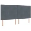 Image de vidaXL Tête de lit Gris foncé 200 cm Velours, Décor Moderne Chambre, tête de lit en Velours stylée, Design Minimaliste, Panneau rembourré résistant
