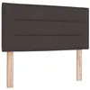 Image de vidaXL Tête de lit LED avec tête de lit Marron foncé 90 cm Polyester, Futuriste, têtière réglable en Polyester, éclairage RGB, Cadre en pin Massif, déco Chambre stylée