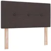 Image de vidaXL Tête de Lit LED avec tête de lit Marron foncé 100 cm Tissu, Chambre Moderne rectangulaire, tête de lit rembourrée, éclairage Ajustable, Meubles stylés et durables