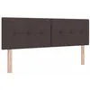 Image de vidaXL Tête de lit LED avec bandes LED Marron foncé 144 cm tissu, Innovation de chambre, tête de lit moderne, déco polyvalente, éclairage d'ambiance, havre de repos, élégance artisanale