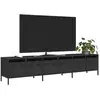 Image de vidaXL Meuble TV noir 202x39x43,5 cm acier laminé à froid