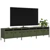 Image de vidaXL Meuble TV vert olive 202x39x43,5 cm acier laminé à froid