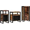 Image de vidaXL Ensemble de mobilier de Salle de Bain avec étagère 3 pcs, Ensemble de Meubles rectangulaires Modernes, Solution de Rangement stylée, Salle de Bains Durable, Design Facile à Nettoyer