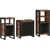 Image de vidaXL Ensemble de mobilier de Salle de Bain 3 pcs Bois Recyclé Solide, Meubles de Salle de Bain stylés, Ensemble de cabinets rectangulaires, Organisateur Mural, Solutions de Rangement Chic