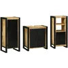 Image de vidaXL Ensemble de mobilier de Salle de Bain avec tiroir 3 pcs, Ensemble de Salle de Bain, Design Moderne, Rangement rectangulaire, Organisateur Mural, Meuble Compact pour Essentiels