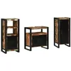 Image de vidaXL Ensemble de mobilier de Salle de Bain 3 pcs Bois Recyclé Solide, Ensemble de Salle de Bain, Design rectangulaire, Meuble Mural, déco stylée, Gain de Place, pour la Maison