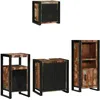 Image de vidaXL Ensemble de mobilier de Salle de Bain 4 pcs Bois Recyclé Solide, Meuble de Salle de Bain Moderne, Cabinet Mural rectangulaire, Rangement Pratique, Design épuré