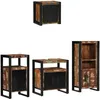 Image de vidaXL Ensemble de mobilier de Salle de Bain 4 pcs Bois Recyclé Solide, Ensemble de Salle de Bain Moderne, Cabinet rectangulaire Mural, rangements esthétiques, Gain de Place dans Votre Espace