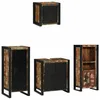 Image de vidaXL Ensemble de mobilier de Salle de Bain 4 pcs Bois Recyclé Solide, Ensemble de Salle de Bain Compact, Solution de Rangement Moderne, Design rectangulaire, Style Mural Pratique