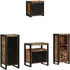 Image de vidaXL Ensemble de mobilier de Salle de Bain 4 pcs Bois Recyclé Solide, Ensemble de Meubles de Salle de Bain élégant, Solution de Rangement Compact, unité Murale pour Gagner de l'espace